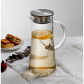 Heat-resistant 1500ml glass water jug with lid